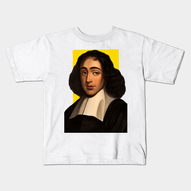 Enlightenment philosopher Baruch Spinoza illustration Kids T-Shirt by Litstoy 